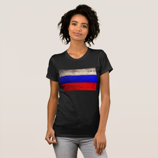 Oude houten Russische vlag; T-shirt (Voorkant volledig)
