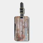 Oude houten rustieke boot houten plank bagagelabel (Voorkant verticaal)