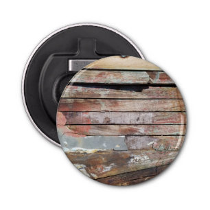 Oude houten rustieke boot houten plank button flesopener