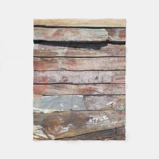 Oude houten rustieke boot houten plank fleece deken (Voorkant)