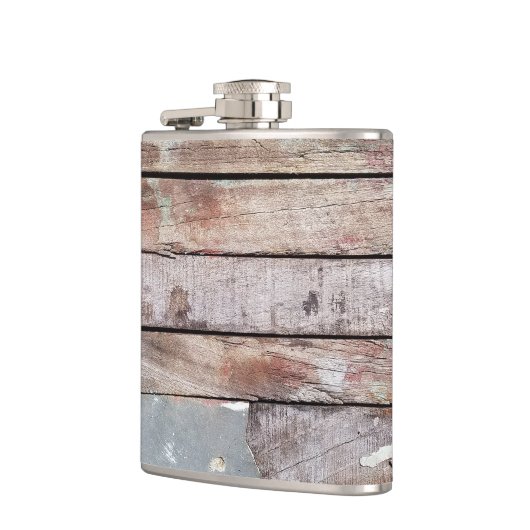 Oude houten rustieke boot houten plank heupfles (Links)