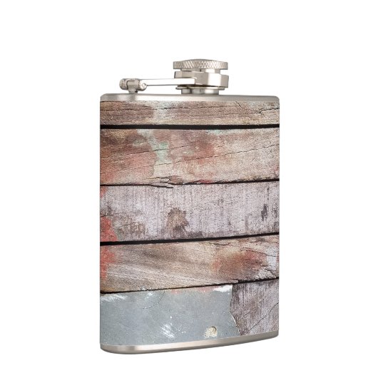 Oude houten rustieke boot houten plank heupfles (Rechts)