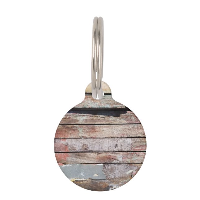 Oude houten rustieke boot houten plank huisdierpenning (Voorkant)