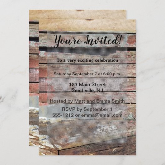 Oude houten rustieke boot houten plank kaart (Voorkant / Achterkant)