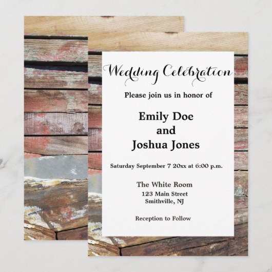 Oude houten rustieke boot houten plank kaart (Voorkant / Achterkant)