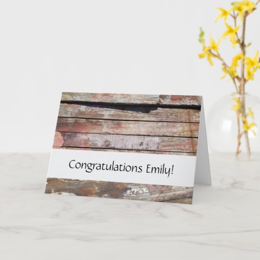 Oude houten rustieke boot houten plank kaart (Gele Bloem)