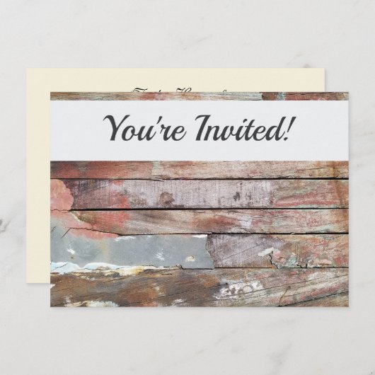 Oude houten rustieke boot houten plank kaart (Voorkant / Achterkant)