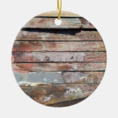 Oude houten rustieke boot houten plank keramisch ornament (Voorkant)
