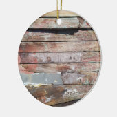Oude houten rustieke boot houten plank keramisch ornament (Links)