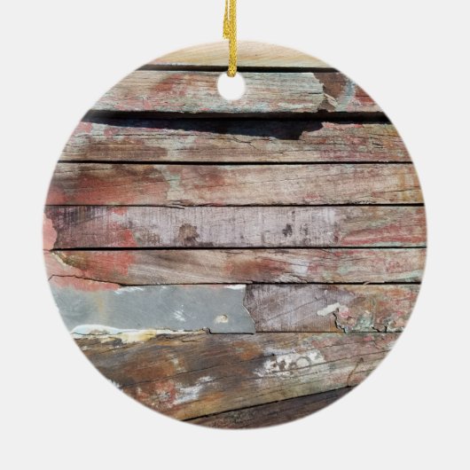 Oude houten rustieke boot houten plank keramisch ornament (Achterkant)