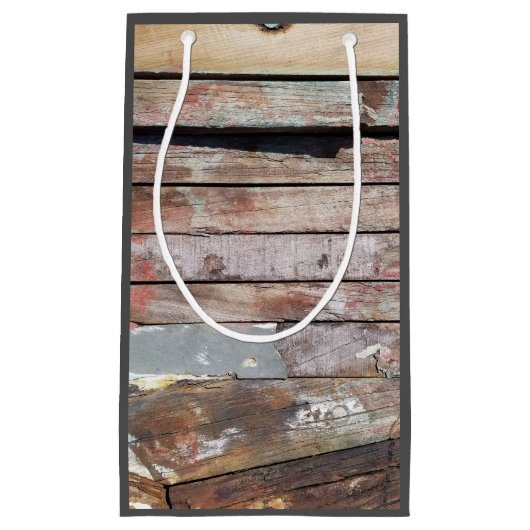 Oude houten rustieke boot houten plank klein cadeauzakje (Voorkant)