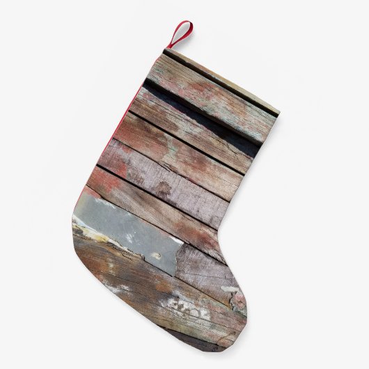 Oude houten rustieke boot houten plank kleine kerstsok (Voorkant (Hangend))