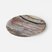 Oude houten rustieke boot houten plank papieren bordje (Gekanteld)