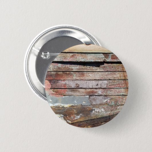 Oude houten rustieke boot houten plank ronde button 5,7 cm (Voorkant /achterkant)