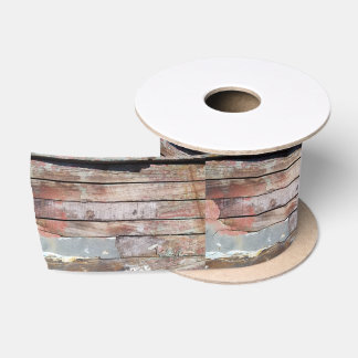 Oude houten rustieke boot houten plank satijnen lint