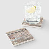 Oude houten rustieke boot houten plank stenen onderzetter (Zijkant)