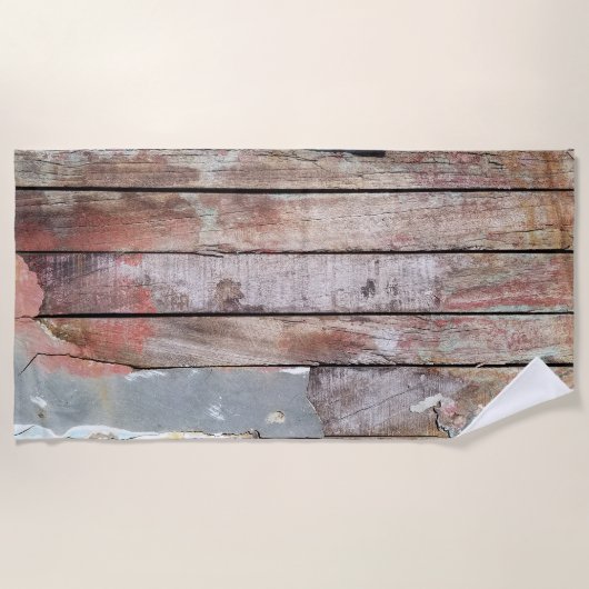 Oude houten rustieke boot houten plank strandlaken (Voorkant)