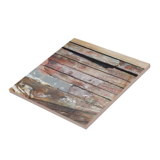 Oude houten rustieke boot houten plank tegeltje (Zijkant)