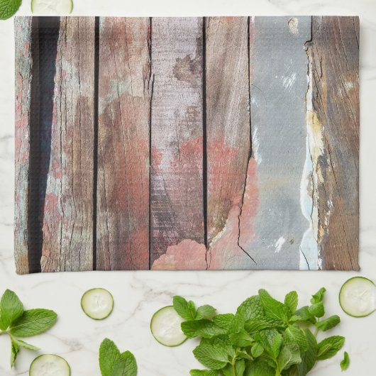 Oude houten rustieke boot houten plank theedoek (Gevouwen)