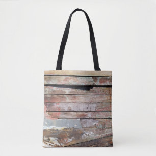 Oude houten rustieke boot houten plank tote bag