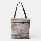 Oude houten rustieke boot houten plank tote bag (Achterkant)