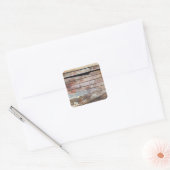 Oude houten rustieke boot houten plank vierkante sticker (Envelop)
