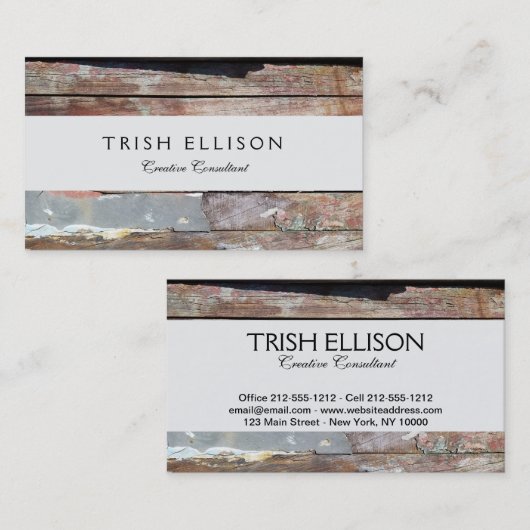 Oude houten rustieke boot houten plank visitekaartje (Voorkant / Achterkant)