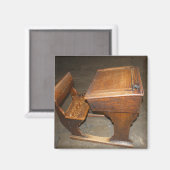 Oude Houten Schoolbureau en Stoelmagneet Magneet (Voorkant / Achterkant)