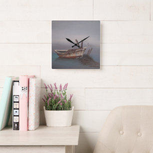 Oude Houten Schuit Wandklok