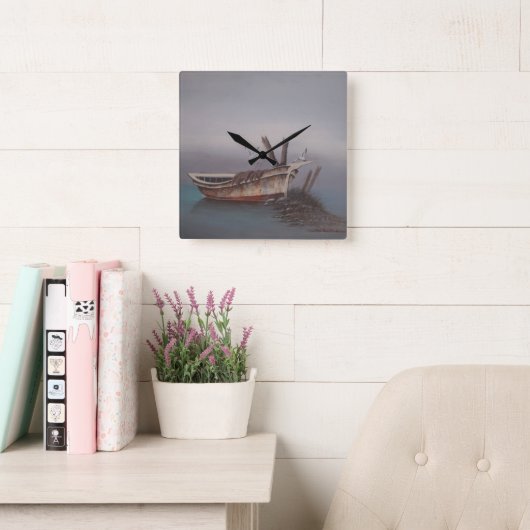 Oude Houten Schuit Wandklok (Leeskamer)
