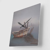Oude Houten Schuit Wandklok (Hoek)