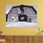 Oude houten schuur exterieur canvas afdruk (Insitu (Woonkamer))