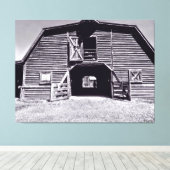 Oude houten schuur exterieur canvas afdruk (Insitu (Houten vloer))