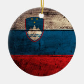 Oude houten Sloveense vlag Keramisch Ornament (Voorkant)