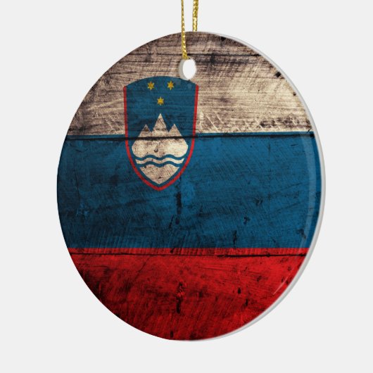 Oude houten Sloveense vlag Keramisch Ornament (Links)