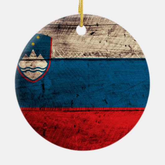 Oude houten Sloveense vlag Keramisch Ornament (Achterkant)