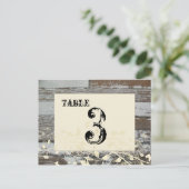 Oude Houten Tafel Nummer Kaart (Crème, plat) (Staand voorkant)