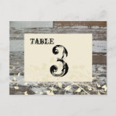 Oude Houten Tafel Nummer Kaart (Crème, plat) (Achterkant)