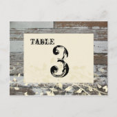 Oude Houten Tafel Nummer Kaart (Crème, plat) (Voorkant)