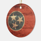 Oude houten Tennessee vlag; Keramisch Ornament (Links)