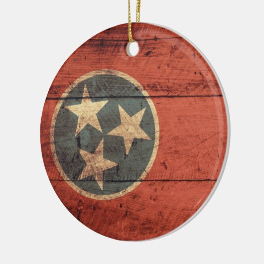 Oude houten Tennessee vlag; Keramisch Ornament (Links)