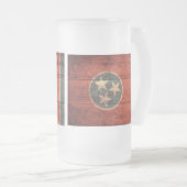 Oude houten Tennessee Vlag Matglas Bierpul (Voorkant rechts)