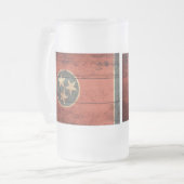 Oude houten Tennessee Vlag Matglas Bierpul (Voorkant links)