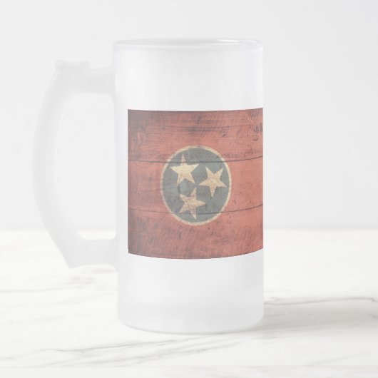 Oude houten Tennessee Vlag Matglas Bierpul (Links)