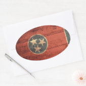 Oude houten Tennessee vlag; Ovale Sticker (Envelop)