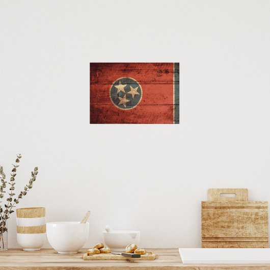 Oude houten Tennessee vlag; Poster (Keuken)