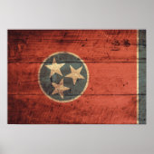 Oude houten Tennessee vlag; Poster (Voorkant)