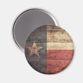 Oude houten Texaanse vlag; Magneet (Voorkant / Achterkant)