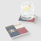 Oude Houten Texas State Vlag Stenen Onderzetter (Zijkant)