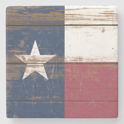 Oude Houten Texas State Vlag Stenen Onderzetter (Voorkant)